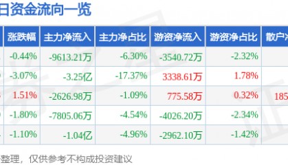 股票行情快报：有研新材（600206）12月12日主力资金净卖出9613.21万元
