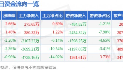 股票行情快报：浙大网新（600797）6月24日主力资金净买入275.65万元
