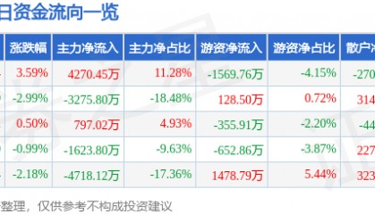 股票行情快报：大众公用（600635）2月19日主力资金净买入4270.45万元