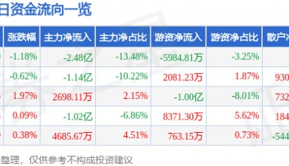 股票行情快报：中国神华（601088）12月13日主力资金净卖出2.48亿元